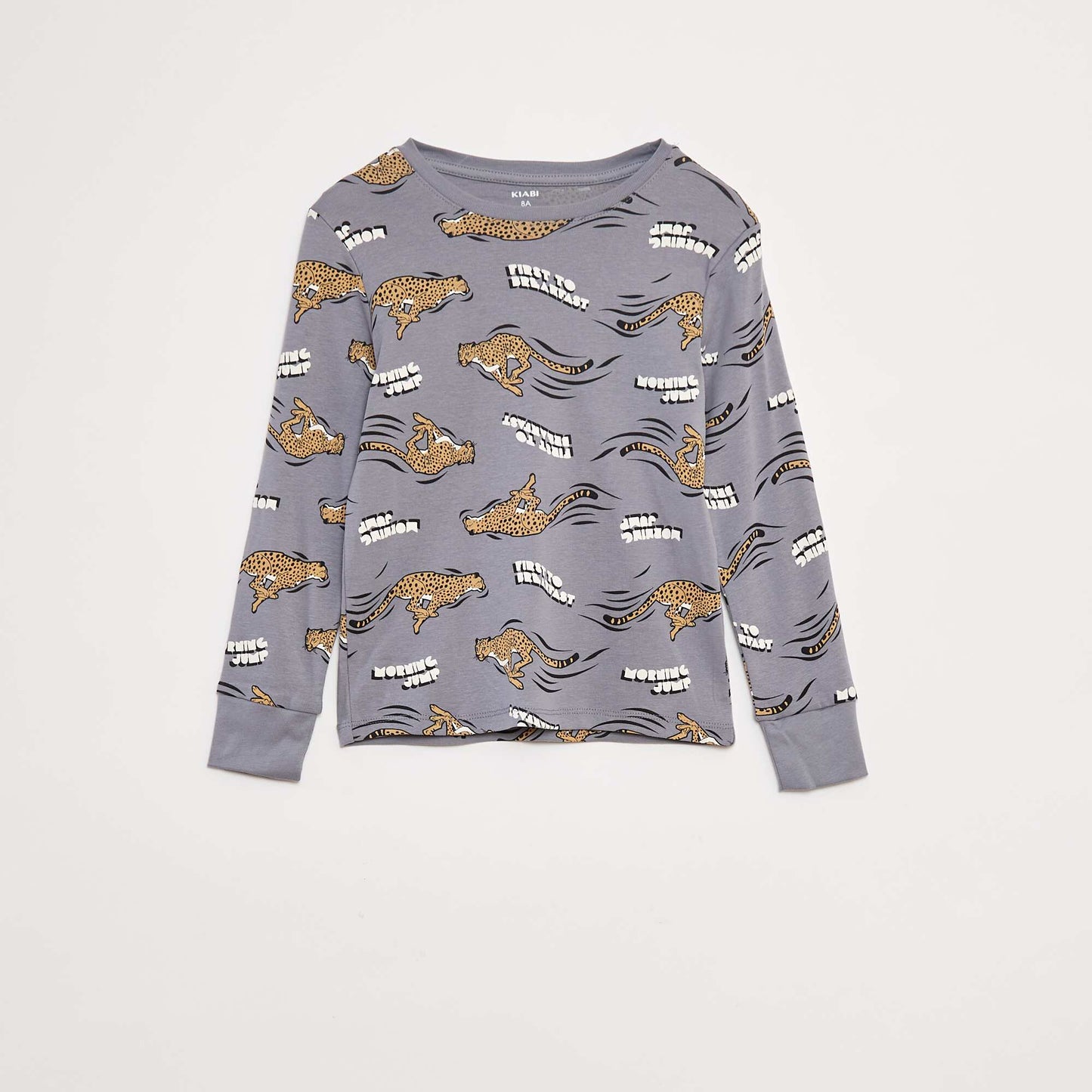 Ensemble pyjama long t-shirt + pantalon avec motif all over BLEU