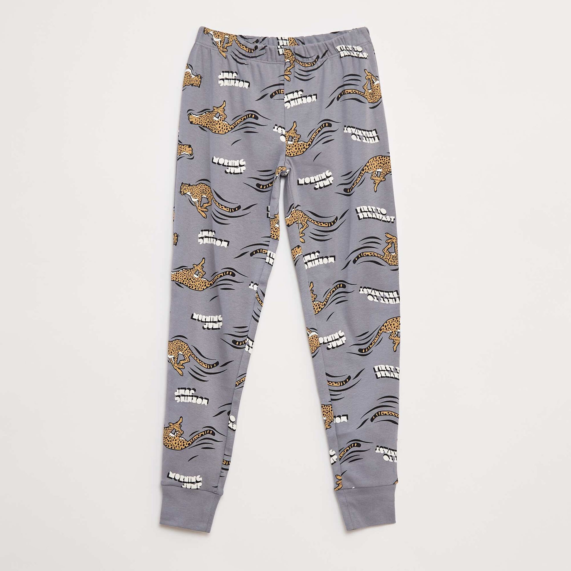Ensemble pyjama long t-shirt + pantalon avec motif all over BLEU
