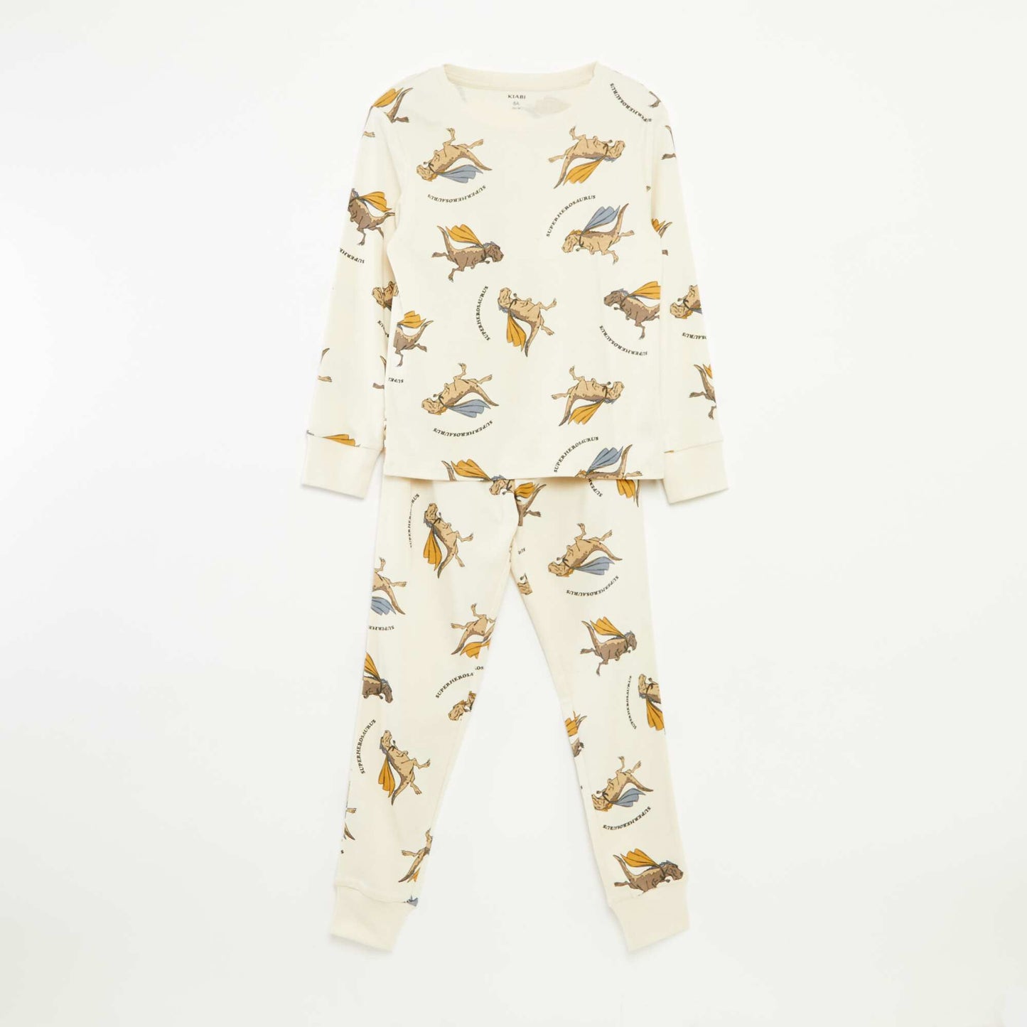 Ensemble pyjama long t-shirt + pantalon avec motif all over BEIGE