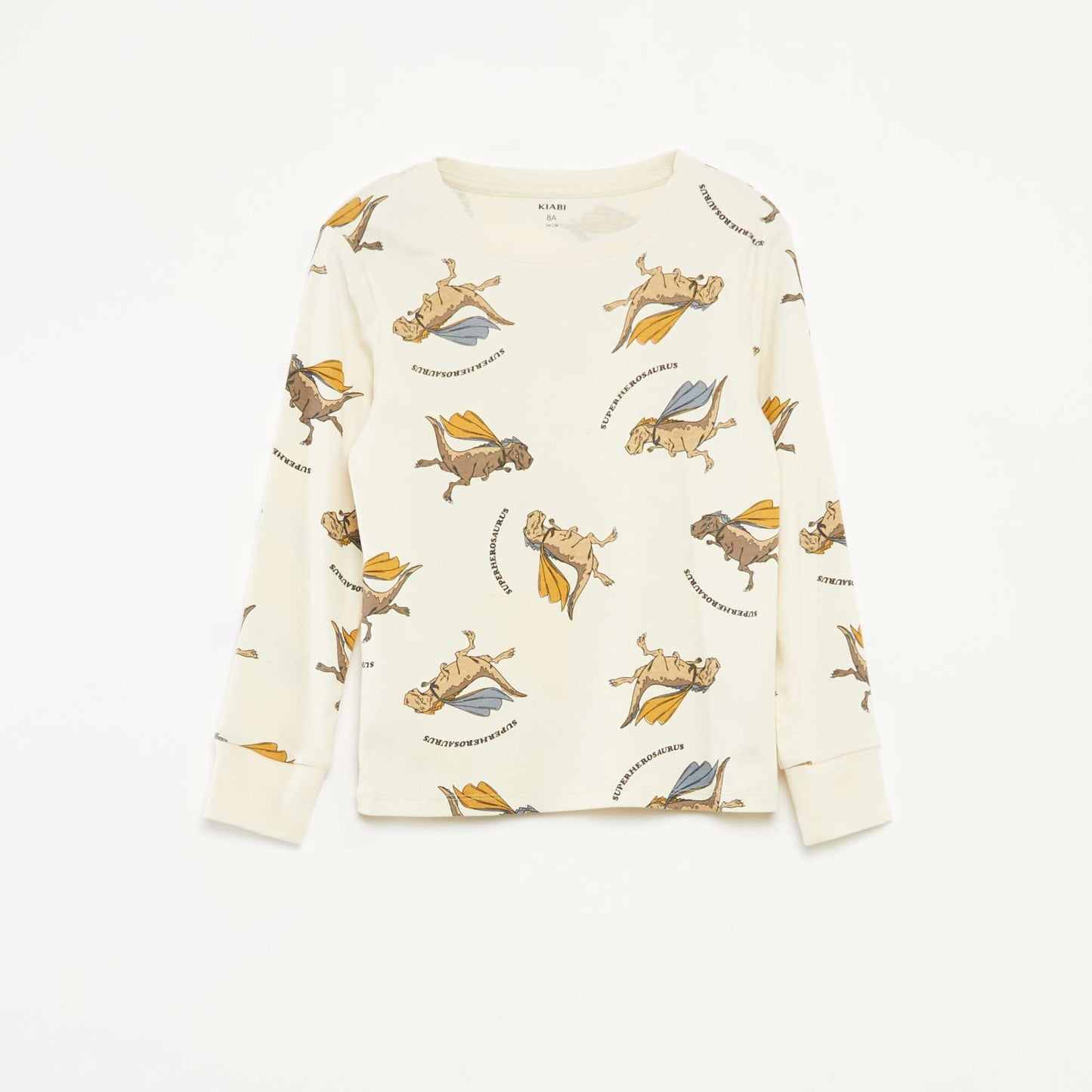 Ensemble pyjama long t-shirt + pantalon avec motif all over BEIGE