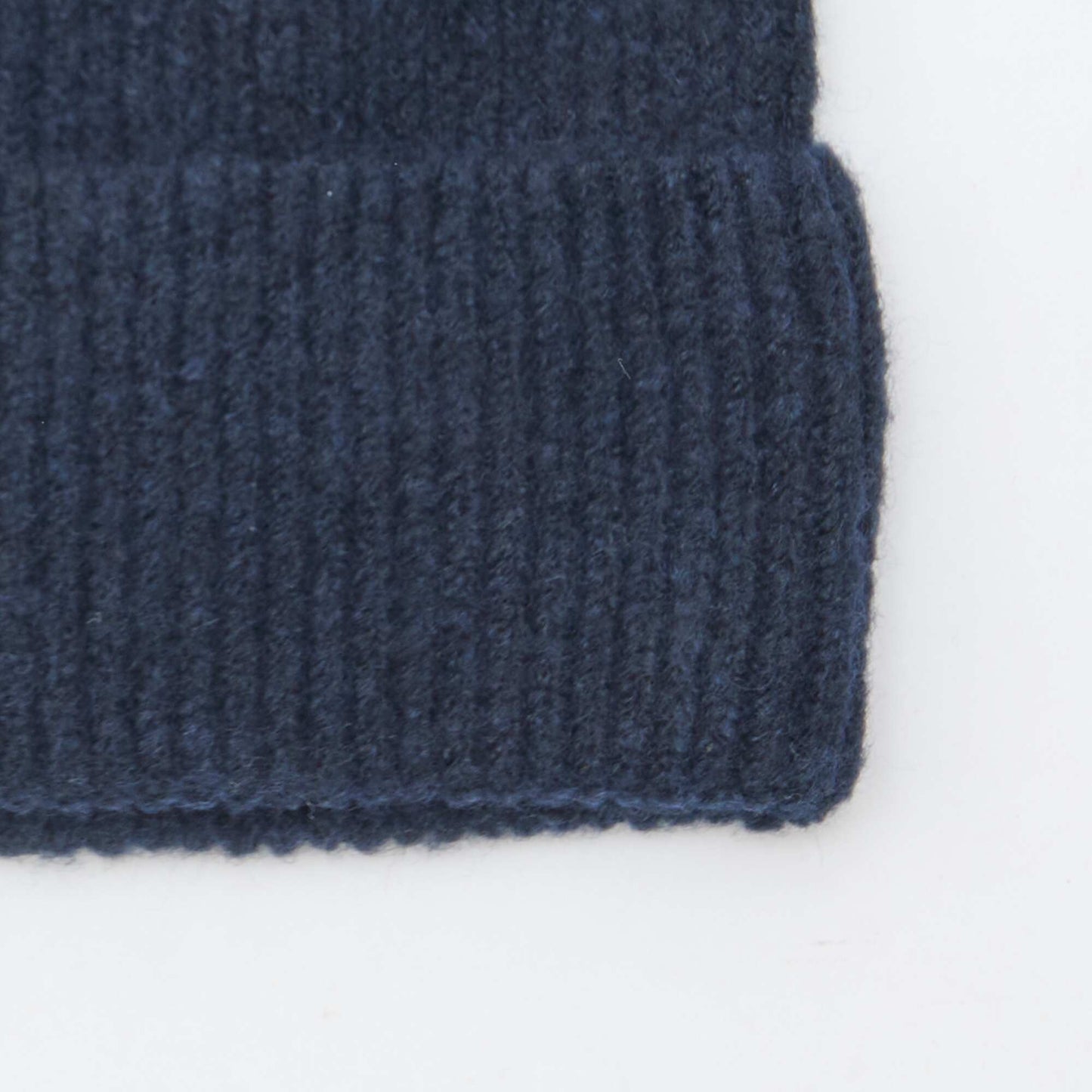 Bonnet côtelé avec revers BLEU