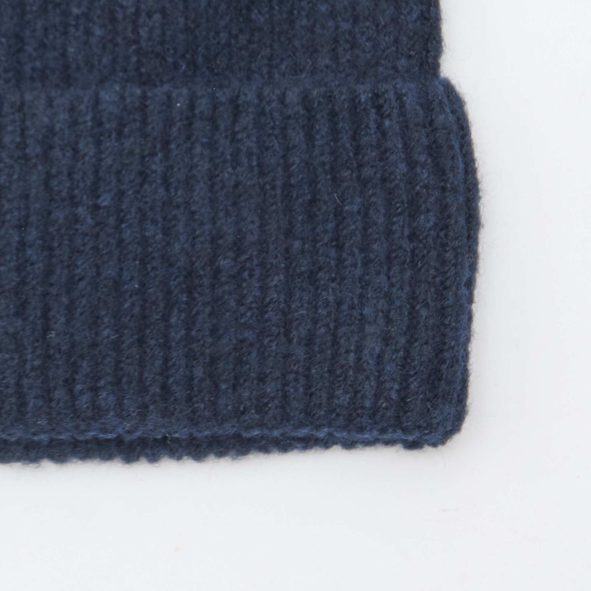 Bonnet côtelé avec revers BLEU