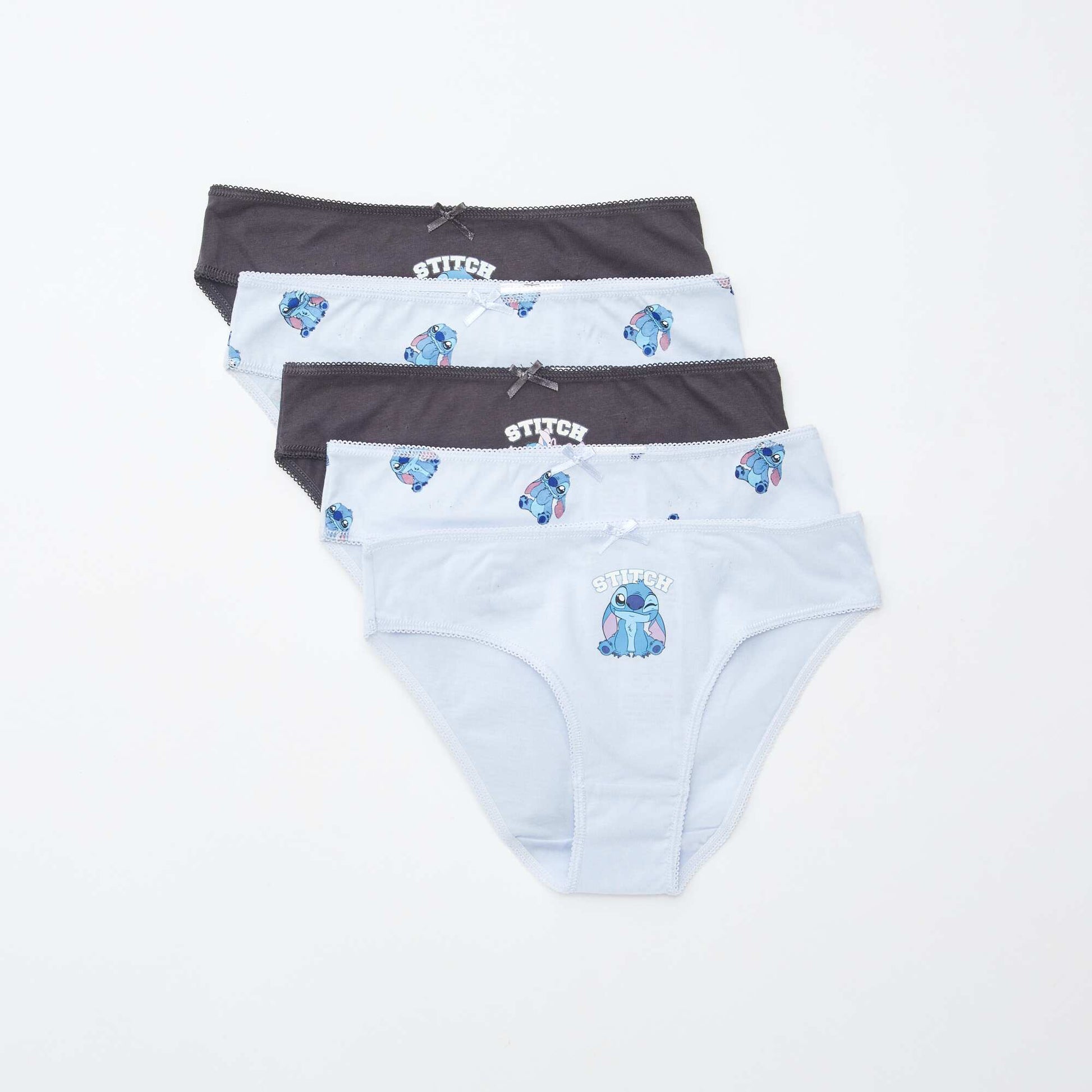Lot de 5 culottes 'Stitch' BLEU