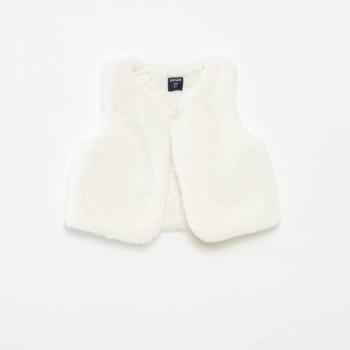 Gilet sans manches en fausse fourrure BLANC