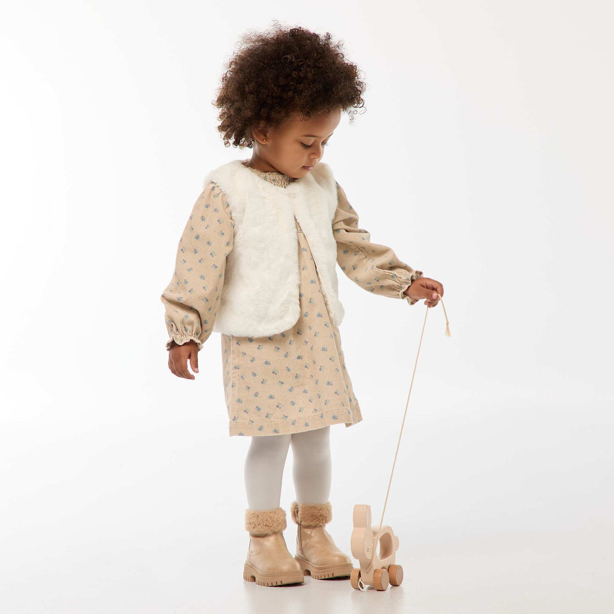 Gilet sans manches en fausse fourrure BLANC
