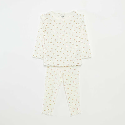 Ensemble pyjama long côtelé - 2 pièces BEIGE