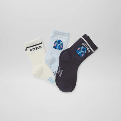 Lot de 3 chaussettes hautes 'Stitch' BLEU