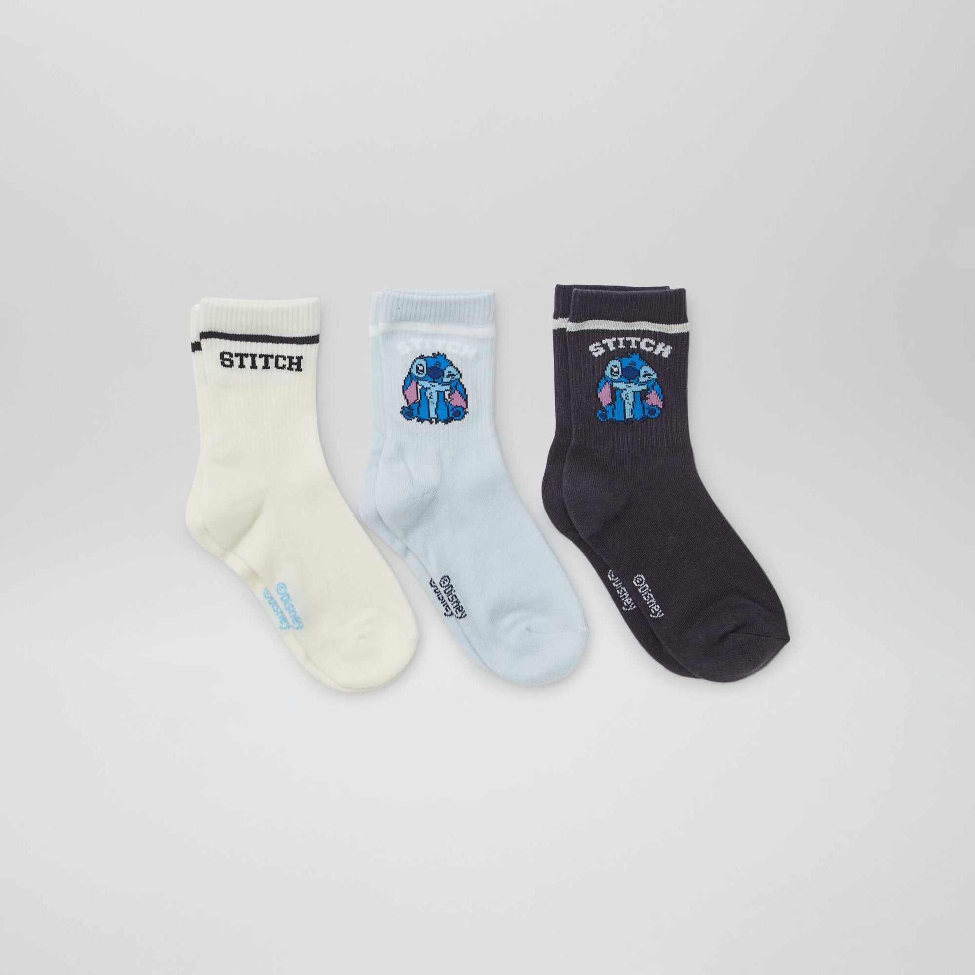 Lot de 3 chaussettes hautes 'Stitch' BLEU