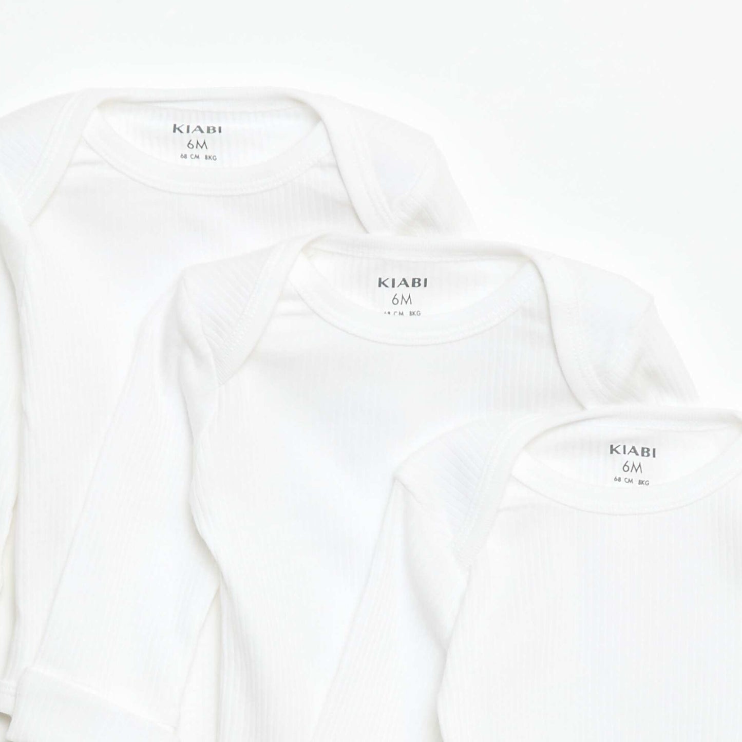 Lot de 3 bodies col US et manches longues BLANC