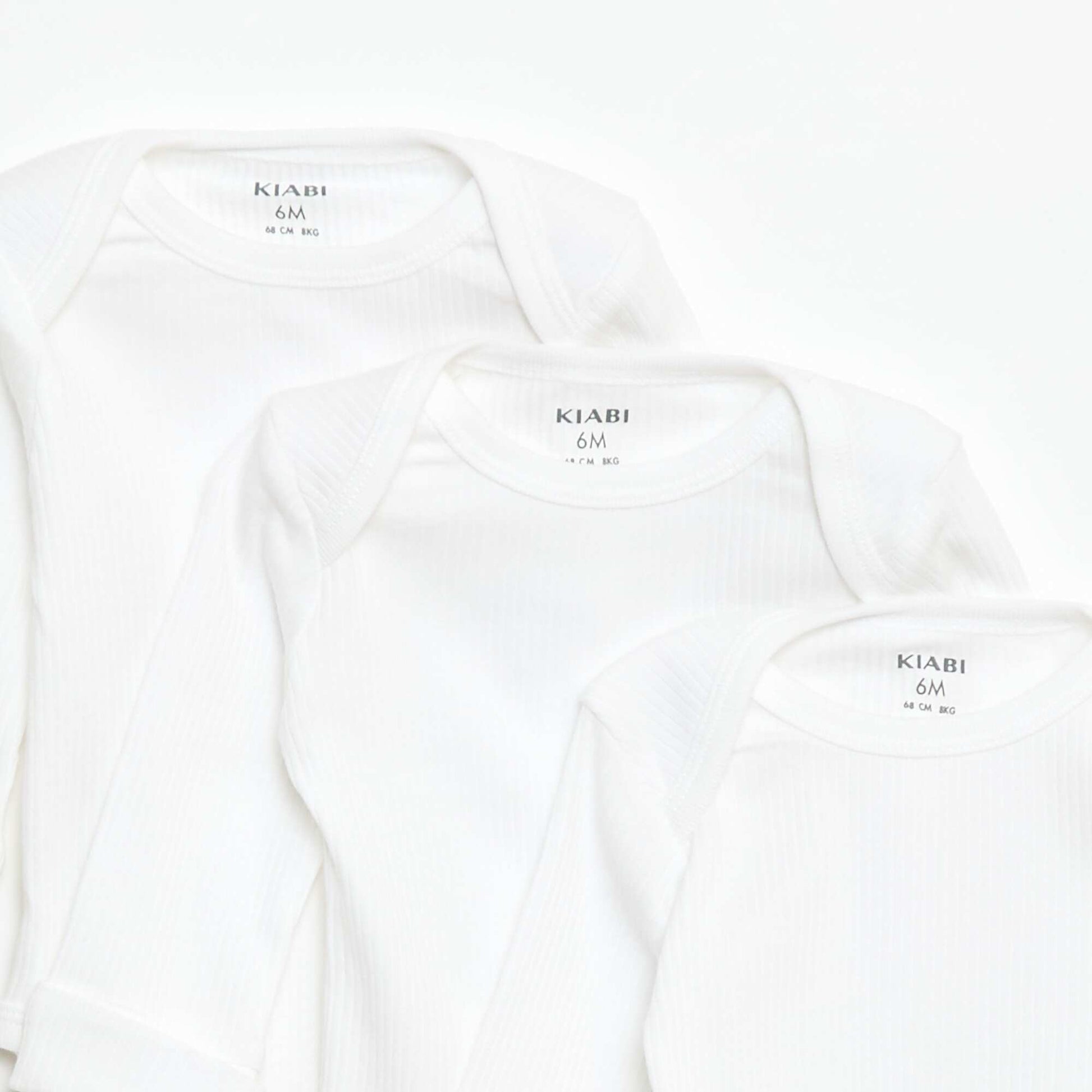 Lot de 3 bodies col US et manches longues BLANC