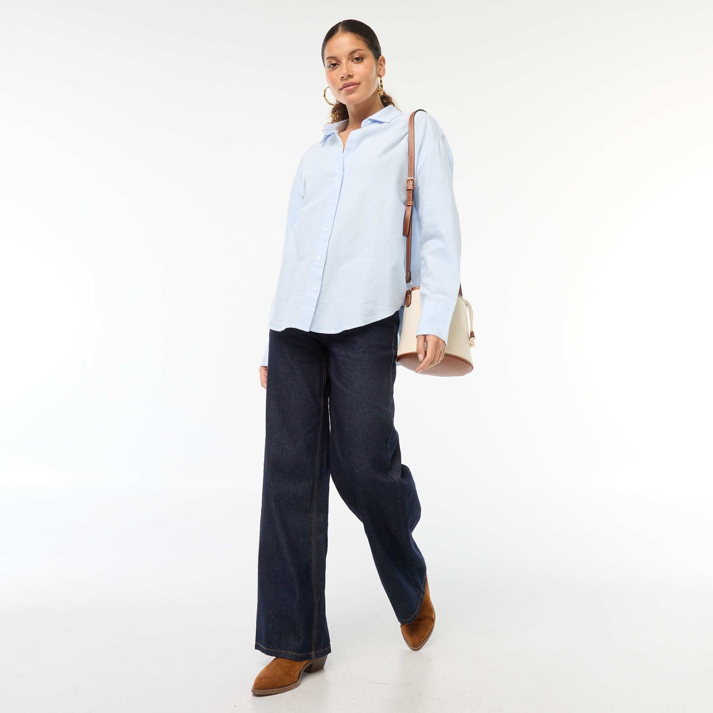 Chemise manches longues oxford BLEU