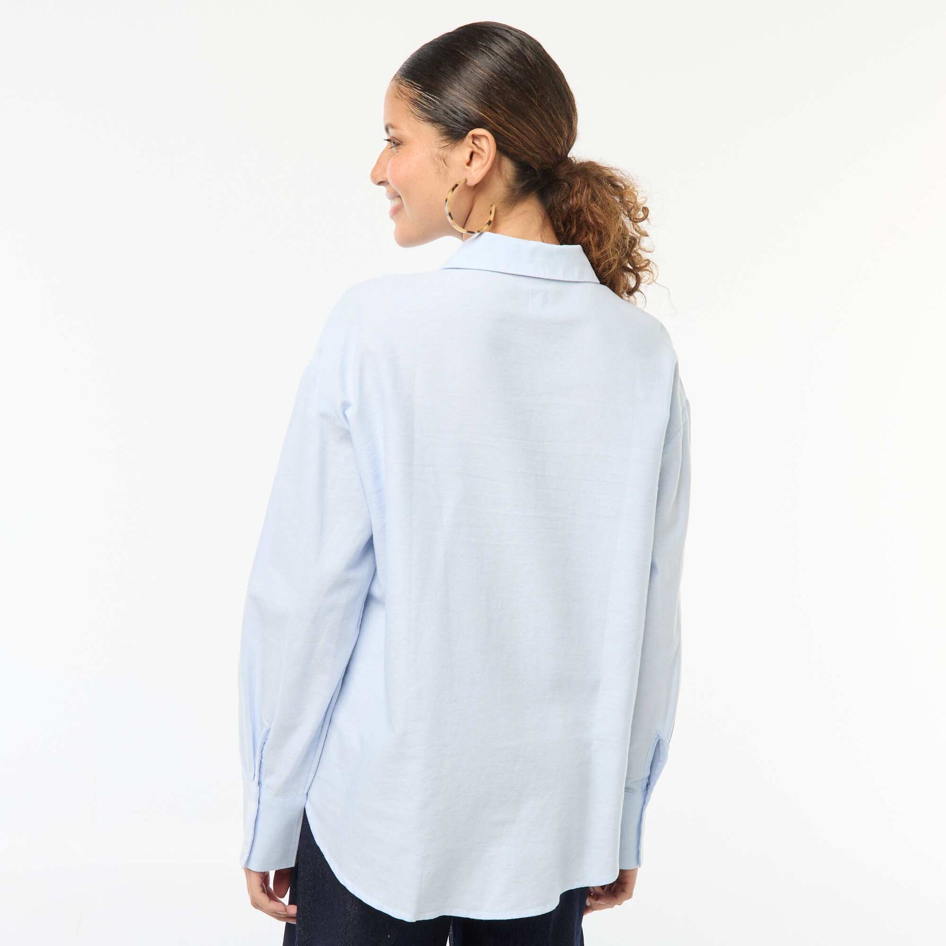 Chemise manches longues oxford BLEU