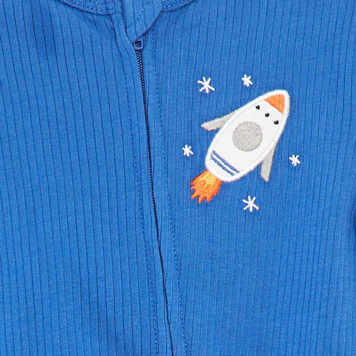 Pyjama dors-bien léger zippé à manches courtes BLEU