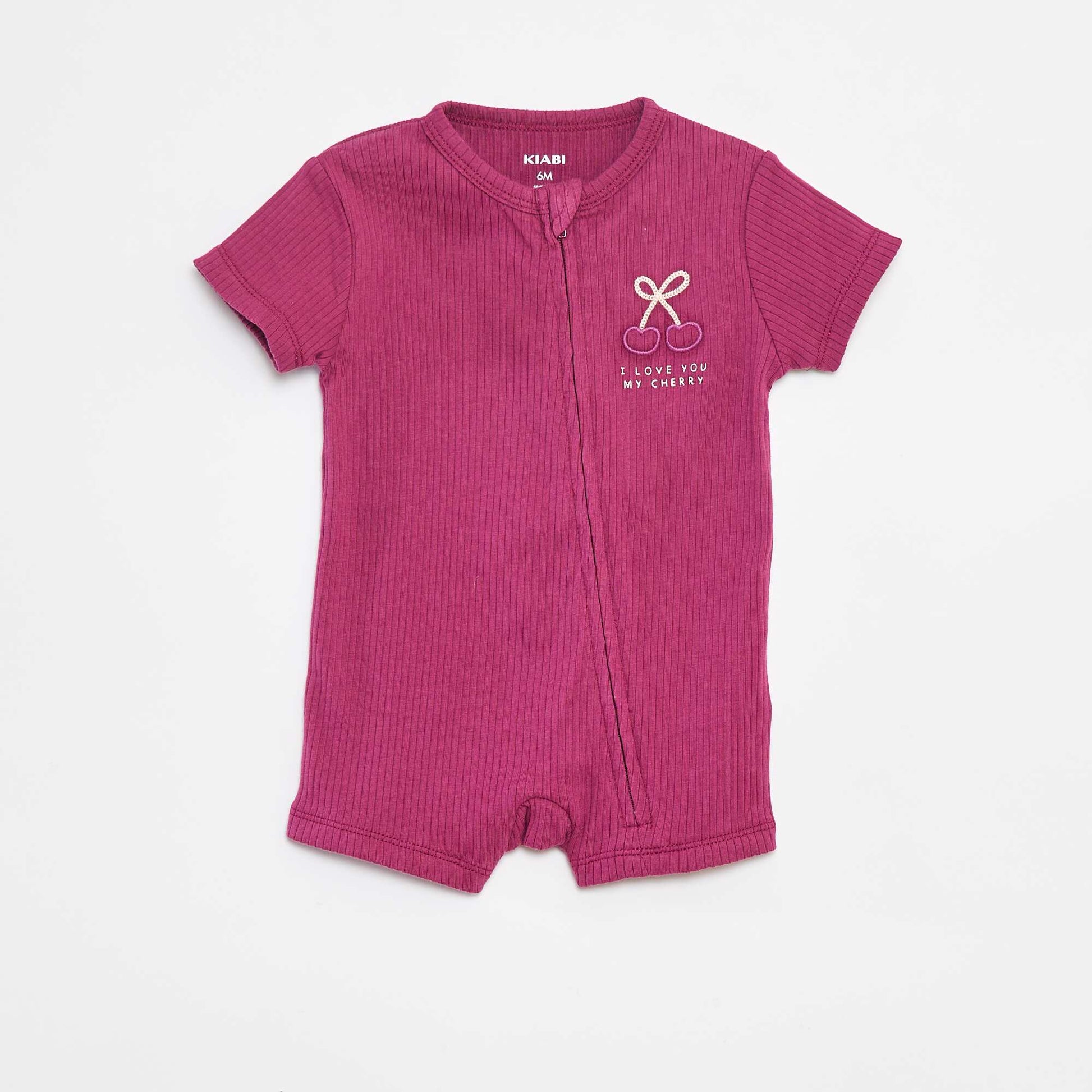 Pyjama dors-bien léger zippé à manches courtes ROSE