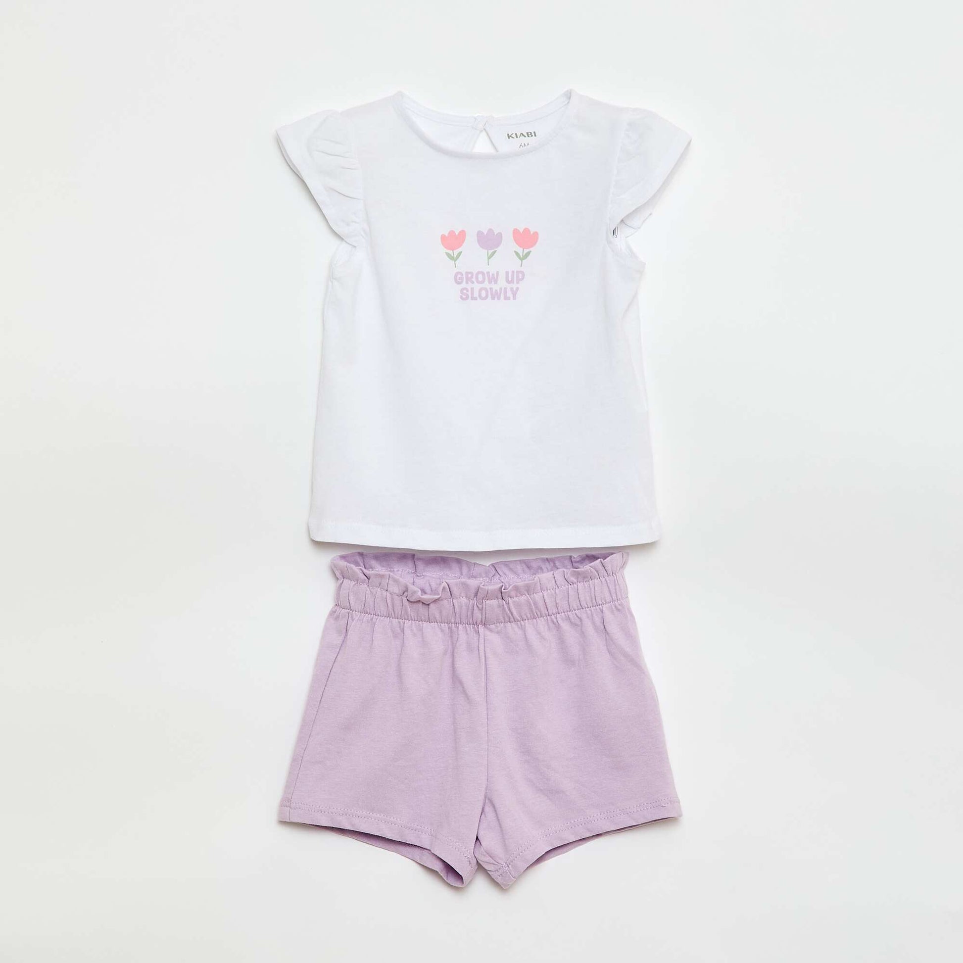 Ensemble short + t-shirt sans manches - 2 pièces BLANC/VIOLET