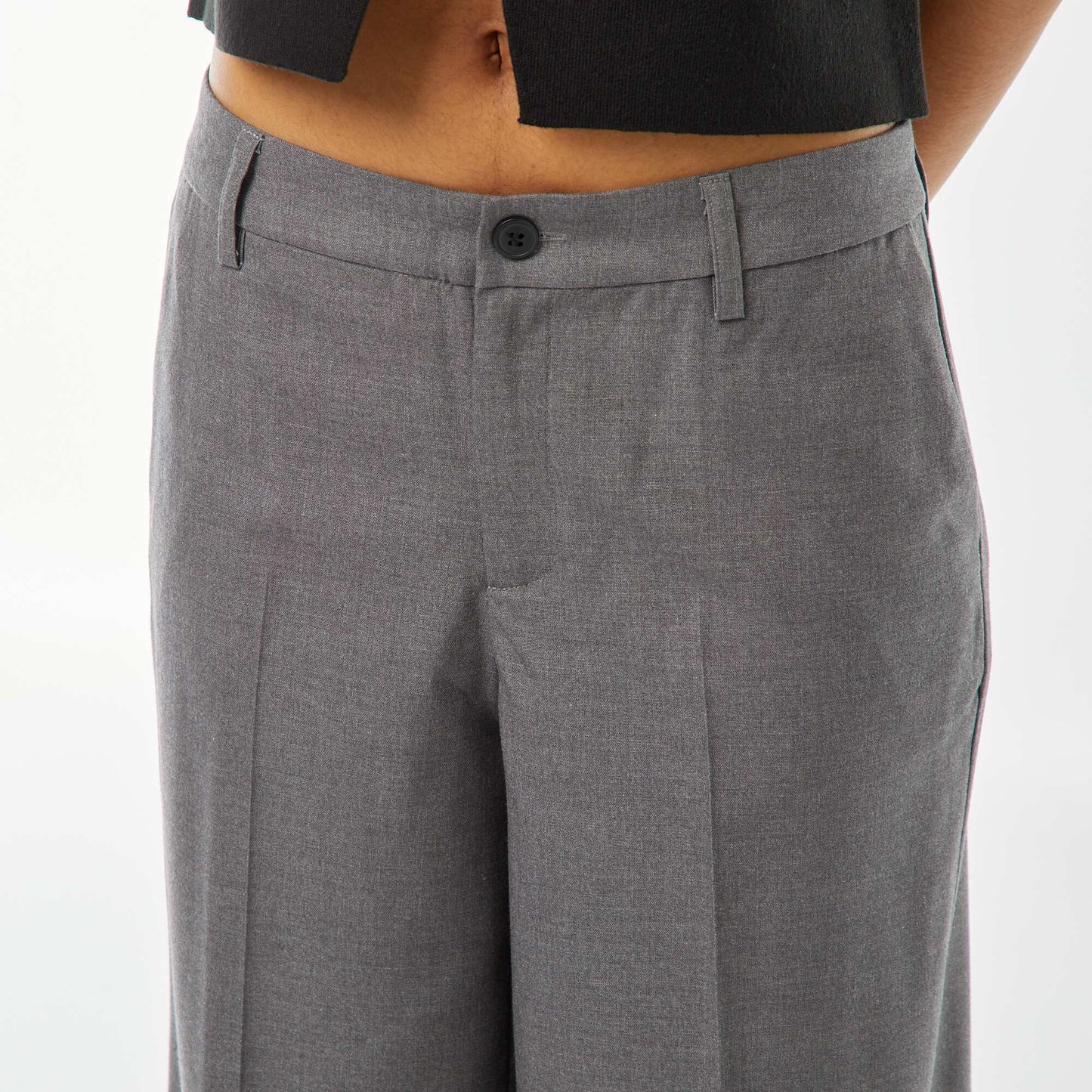 Pantalon city large à pinces GRIS