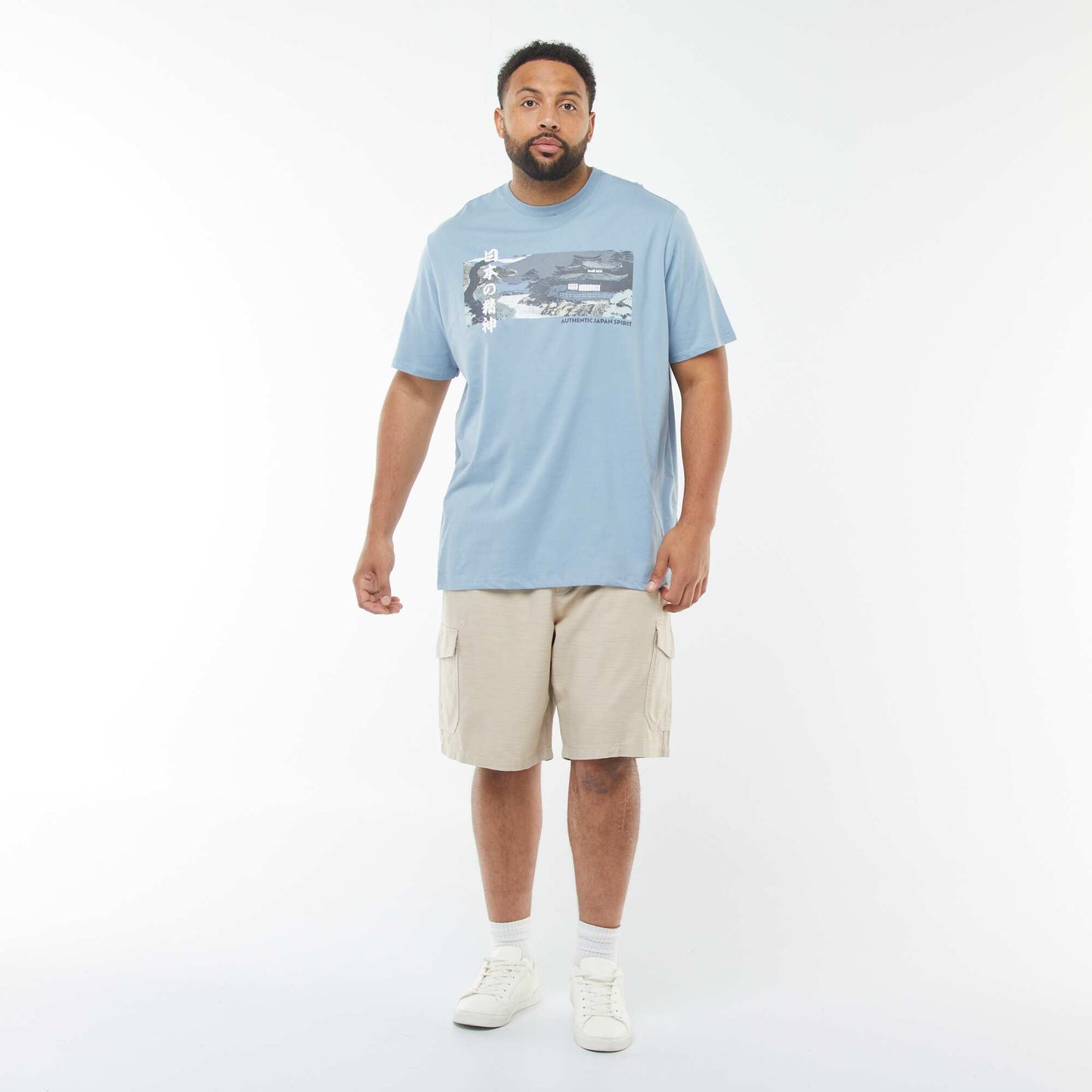 T-shirt manches courtes à motif BLEU