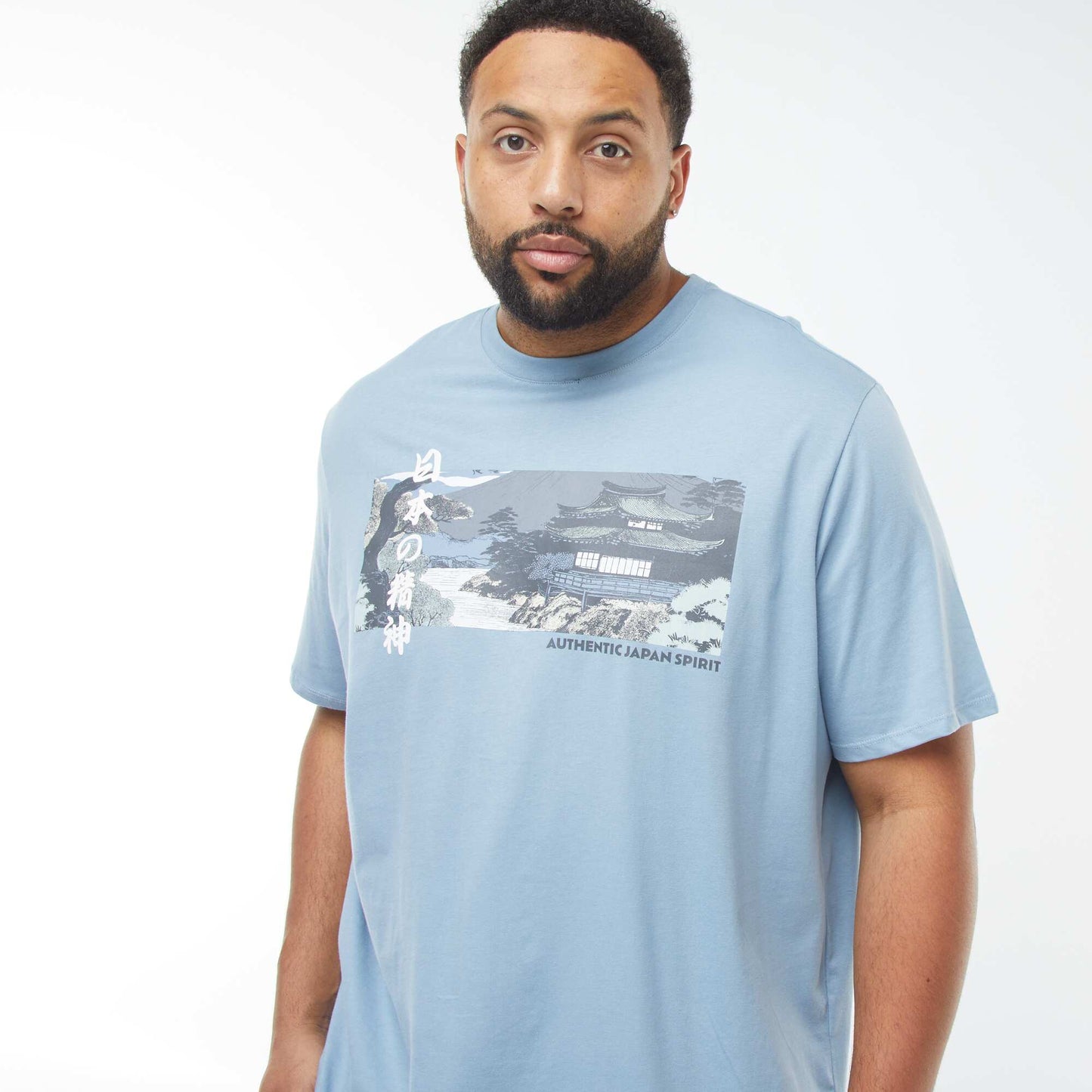 T-shirt manches courtes à motif BLEU