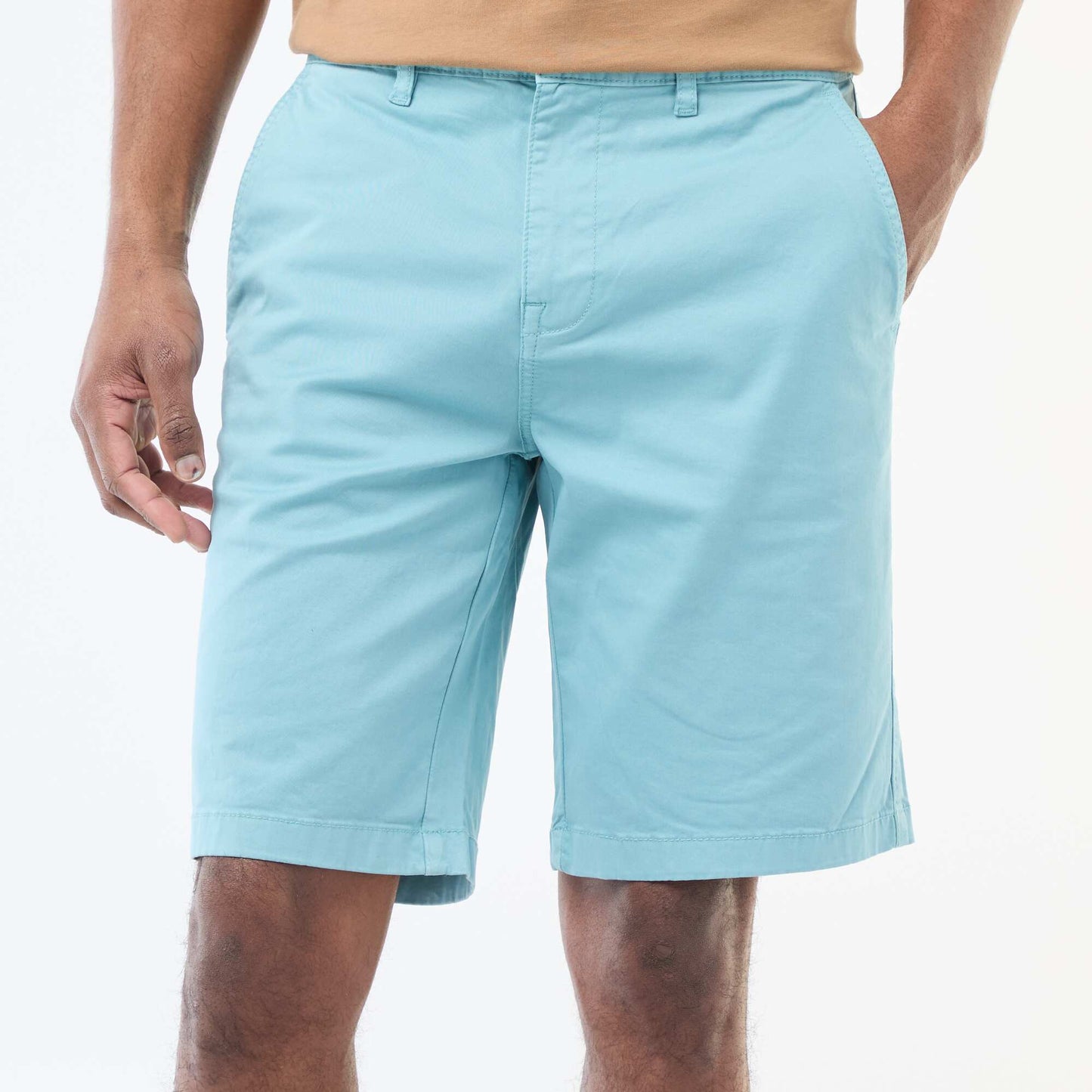 Bermuda chino en twill uni BLEU