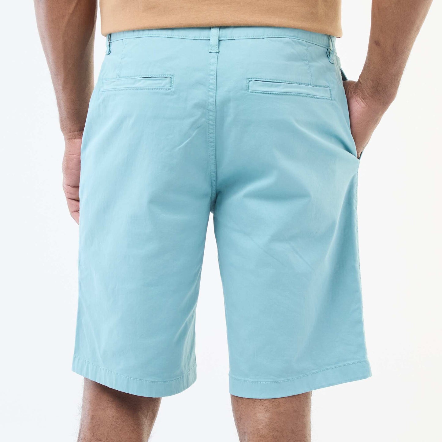 Bermuda chino en twill uni BLEU
