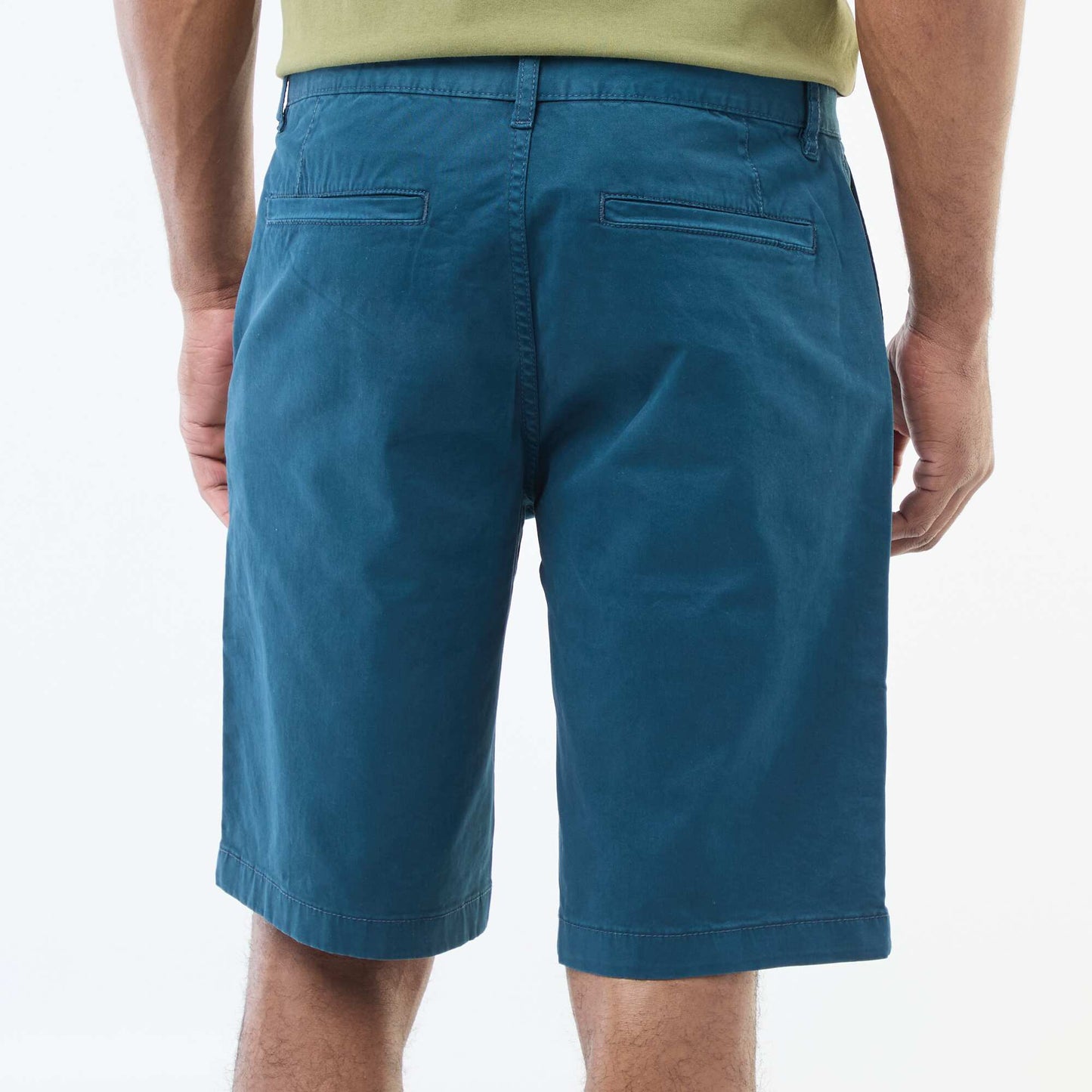 Bermuda chino en twill uni BLEU