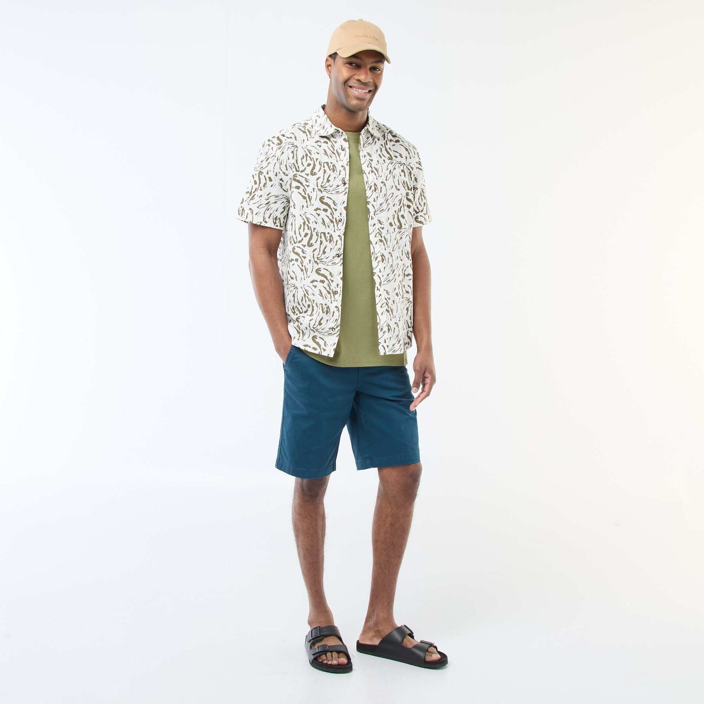 Bermuda chino en twill uni BLEU