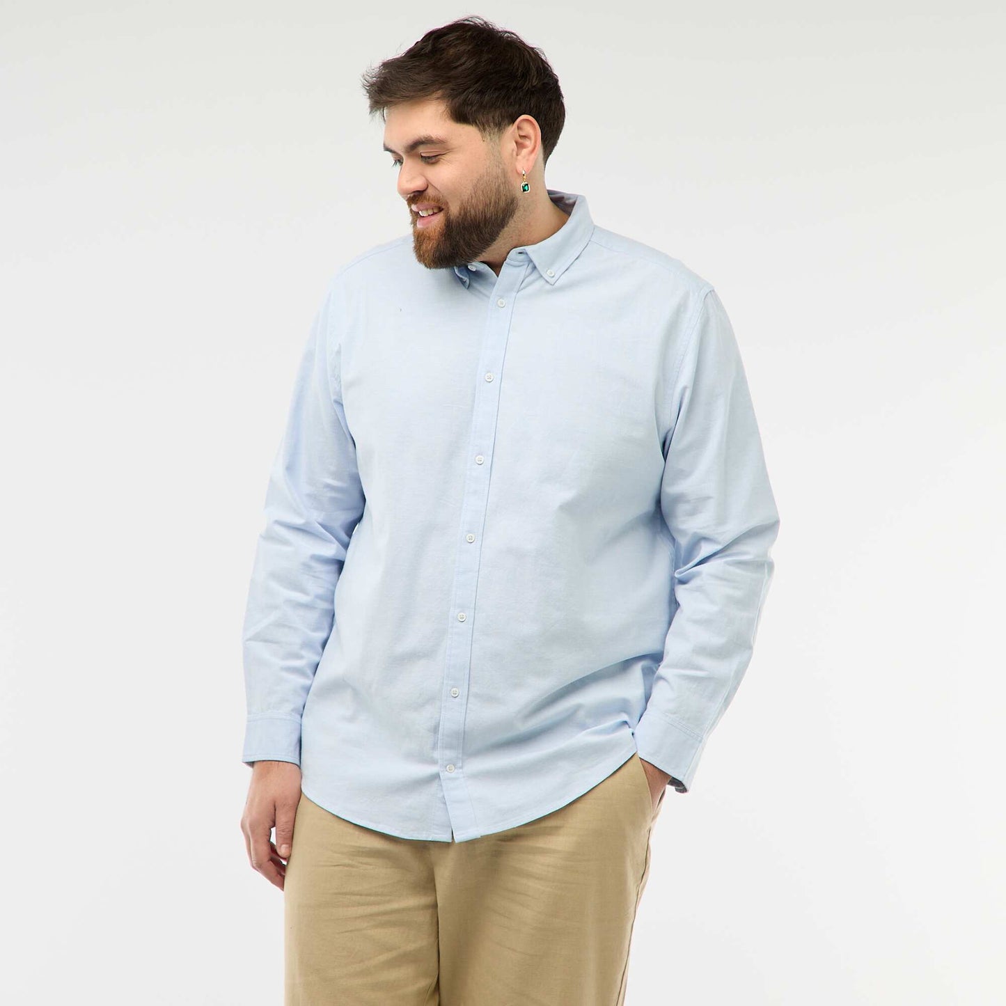 Chemise oxford droite unie BLEU