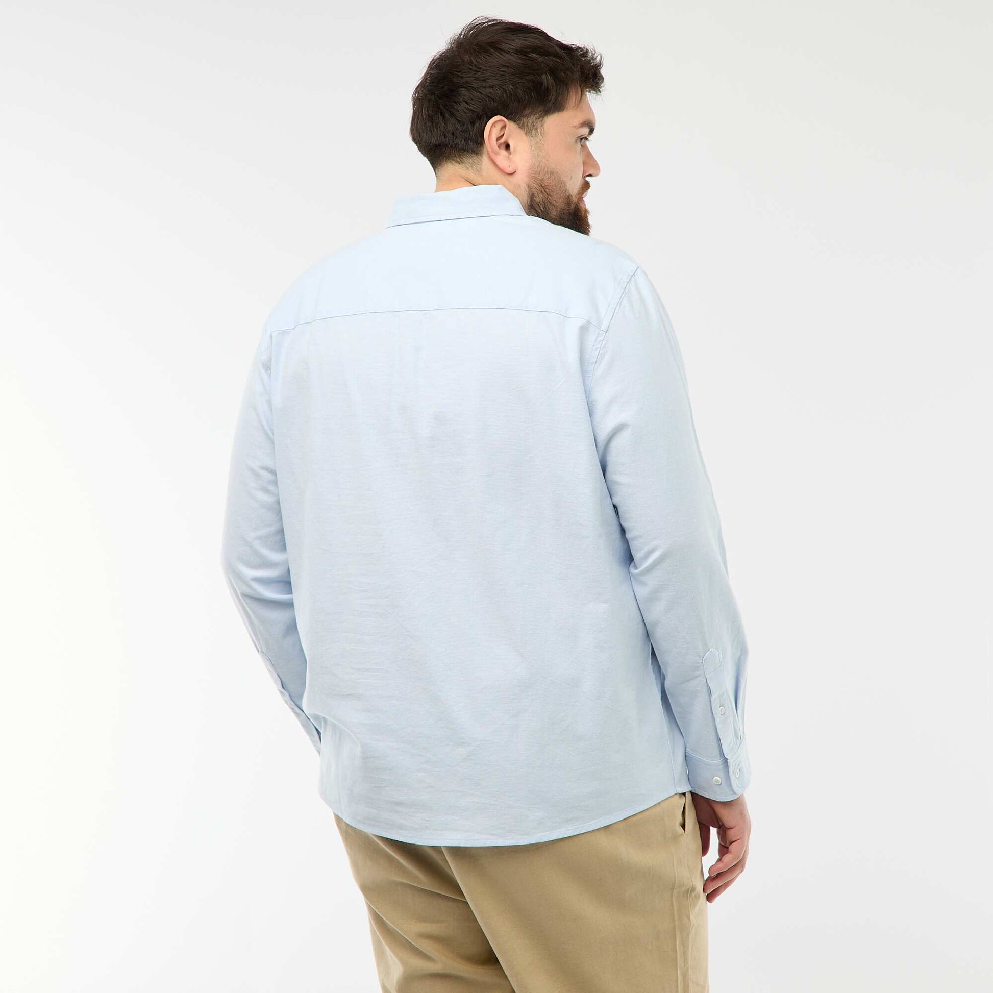 Chemise oxford droite unie BLEU