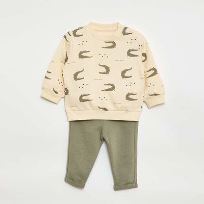 Ensemble 2 pièces sweat + pantalon BLANC