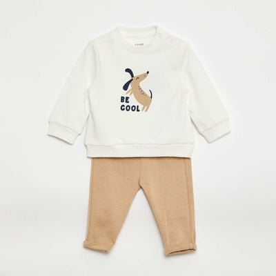 Ensemble 2 pièces sweat + pantalon BEIGE