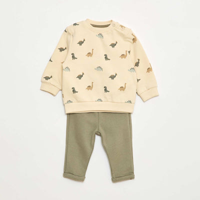 Ensemble 2 pièces sweat + pantalon BLANC