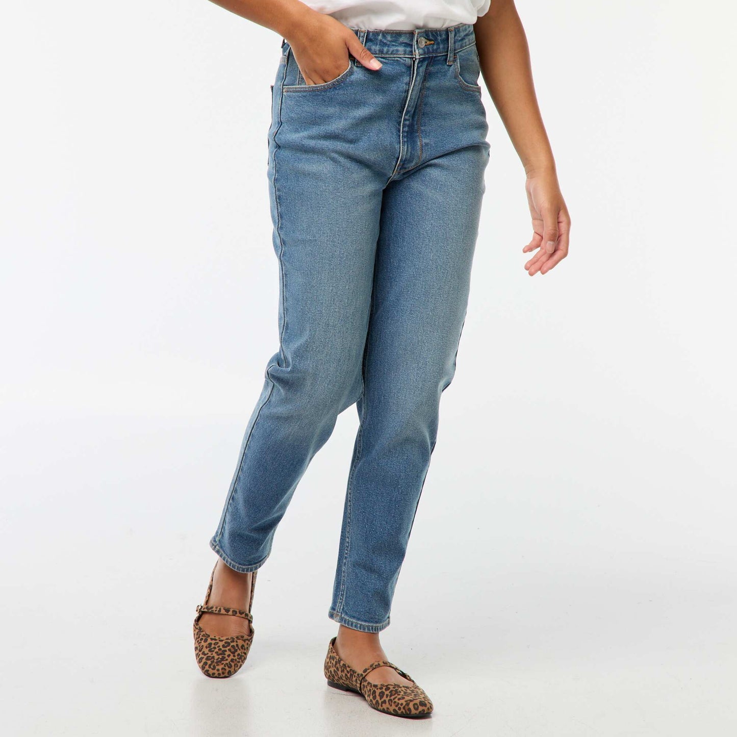 Jean coupe mom - L30 STONE