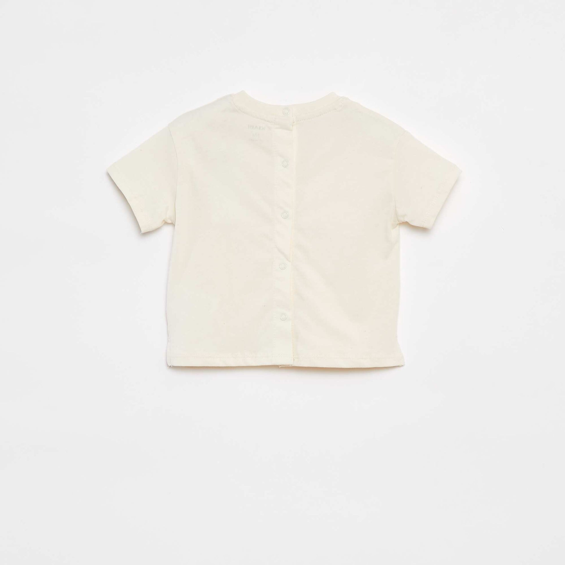 T-shirt loose et uni à manches courtes BLANC