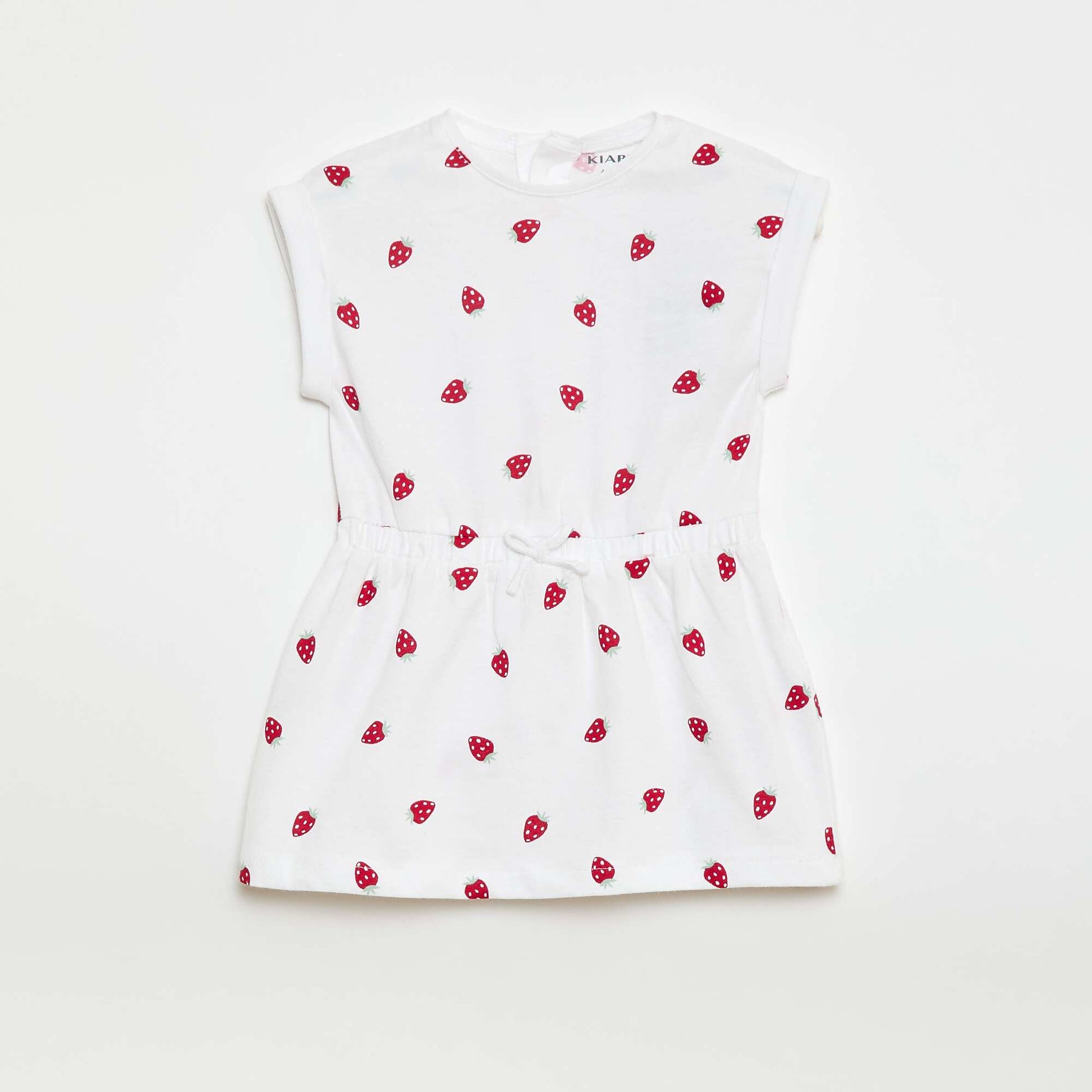 Robe manches courtes en jersey BLANC