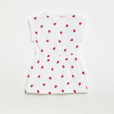 Robe manches courtes en jersey BLANC