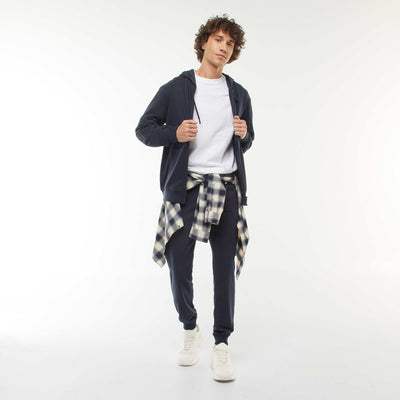 Pantalon jogging léger uni BLEU MARINE