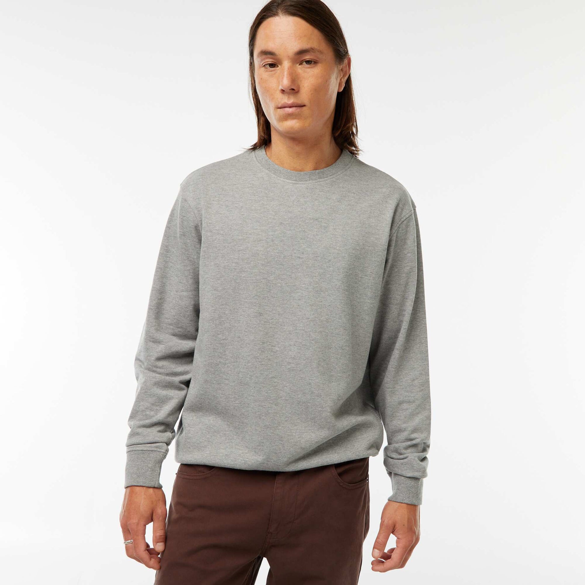 Sweat uni en molleton léger GRIS