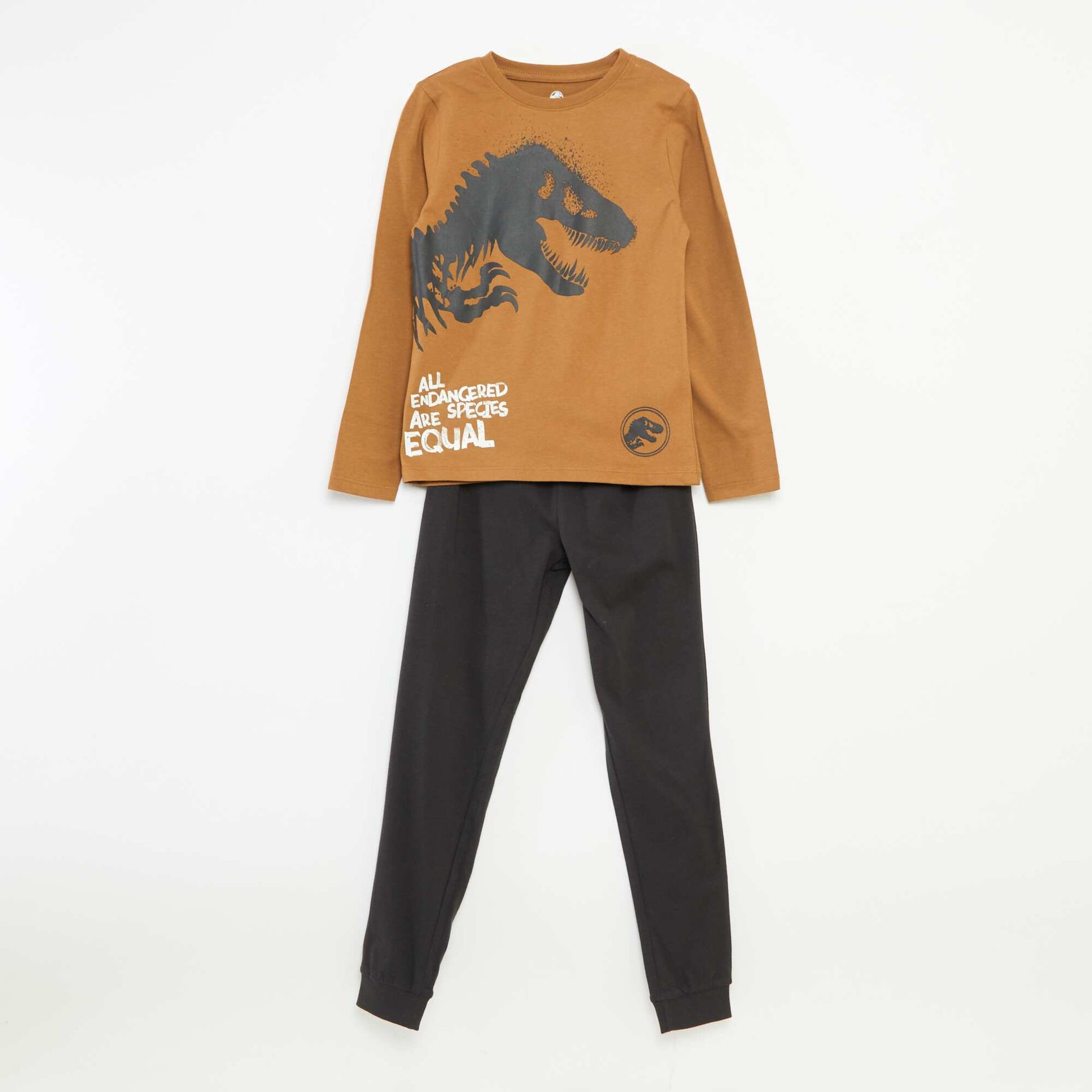 Ensemble de pyjama 'Jurassic Park' t-shirt + pantalon - 2 pièces MARRON