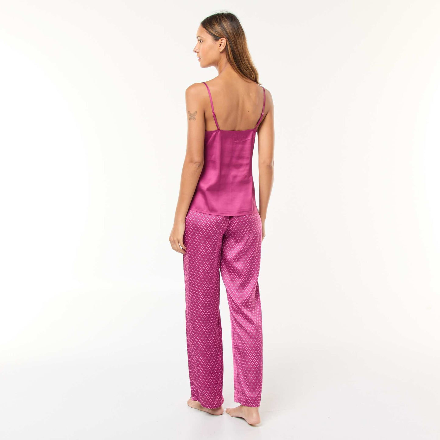Ensemble pyjama débardeur + pantalon satiné - 2 pièces VIOLET