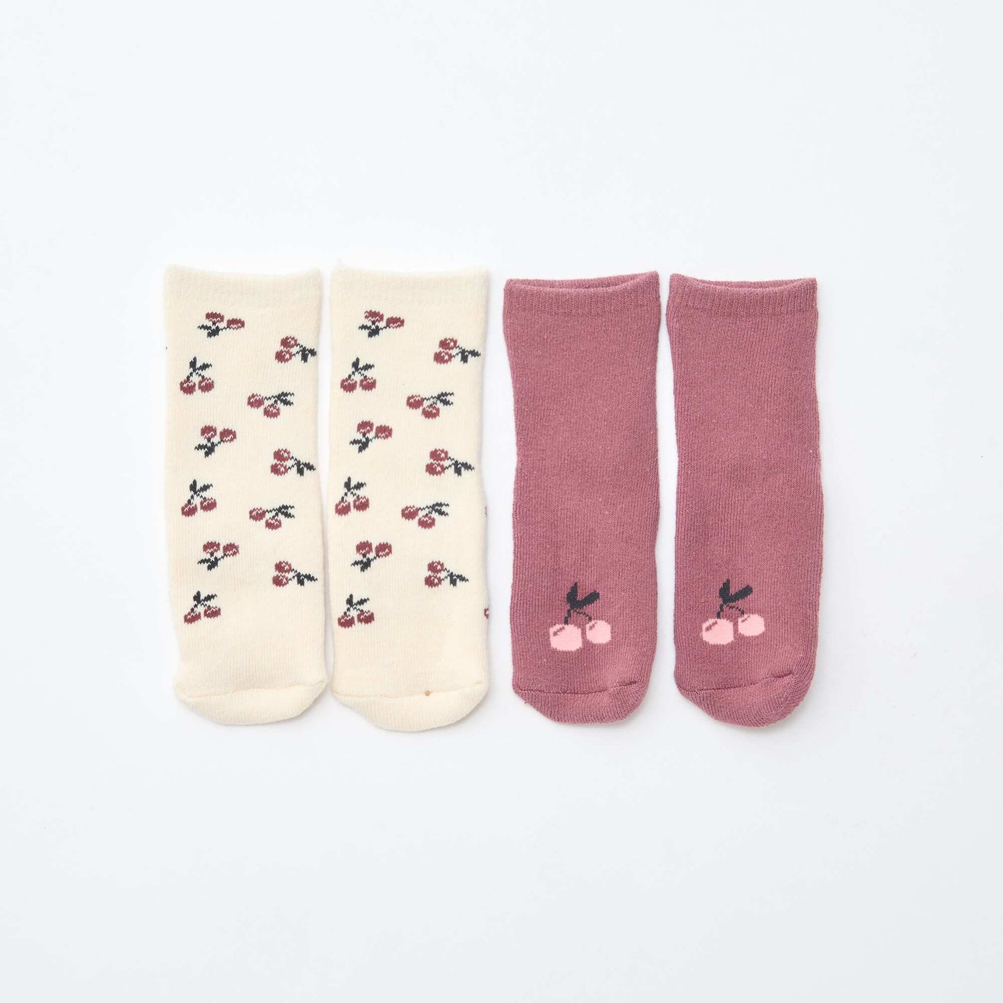 Paire de chaussettes fantaisie anti-dérapantes BEIGE