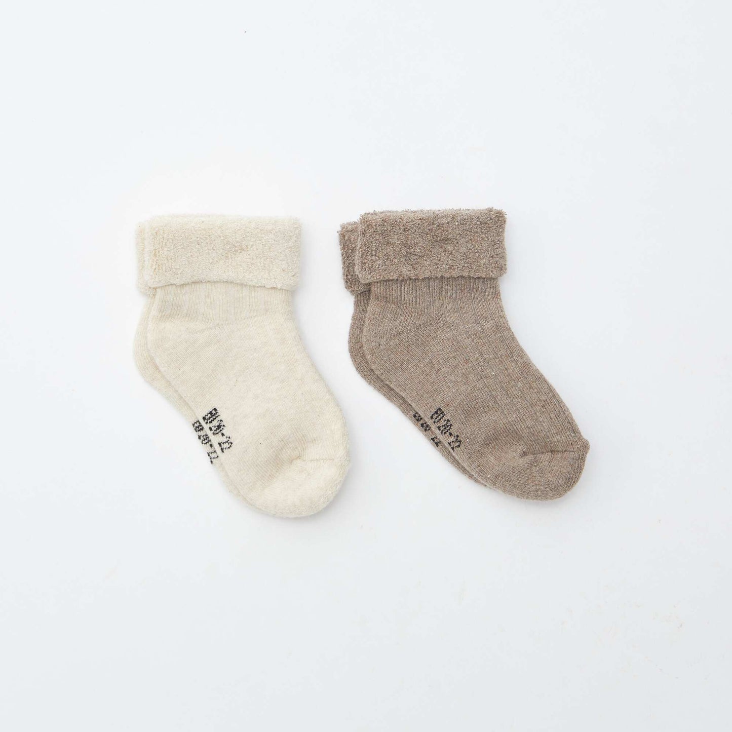 Lot de 2 paires de chaussettes naissance MARRON