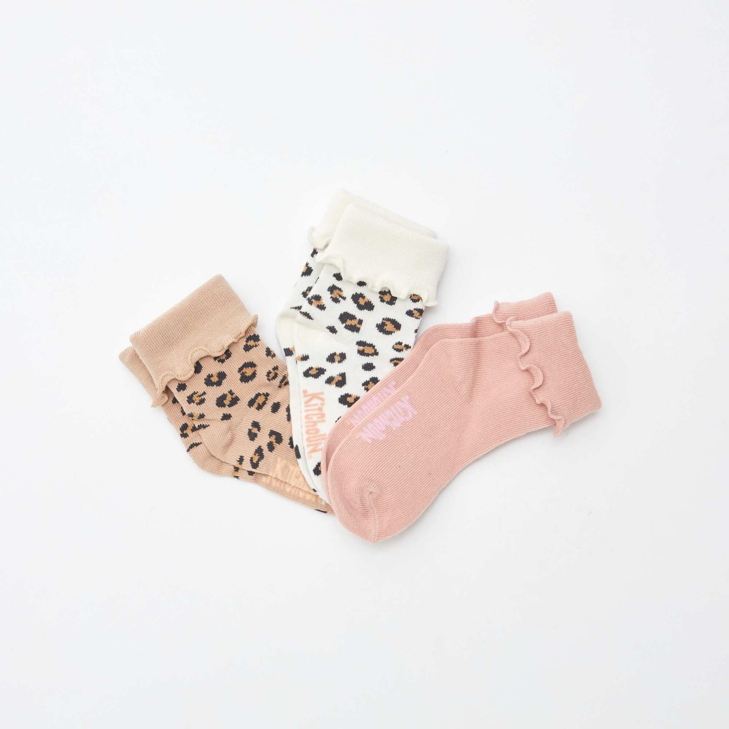 Lot de 3 paires de chaussettes avec revers - Kitchoun MARRON