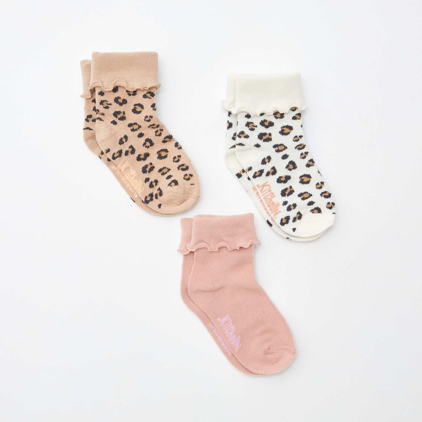 Lot de 3 paires de chaussettes avec revers - Kitchoun MARRON