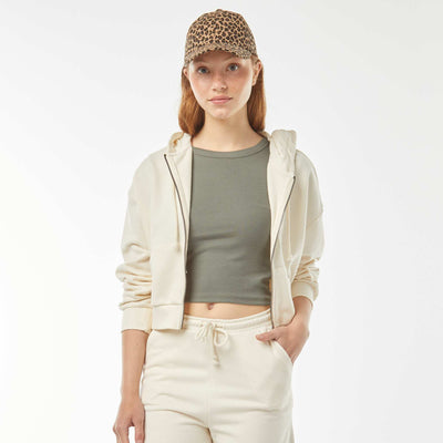 Sweat cropped à capuche BEIGE