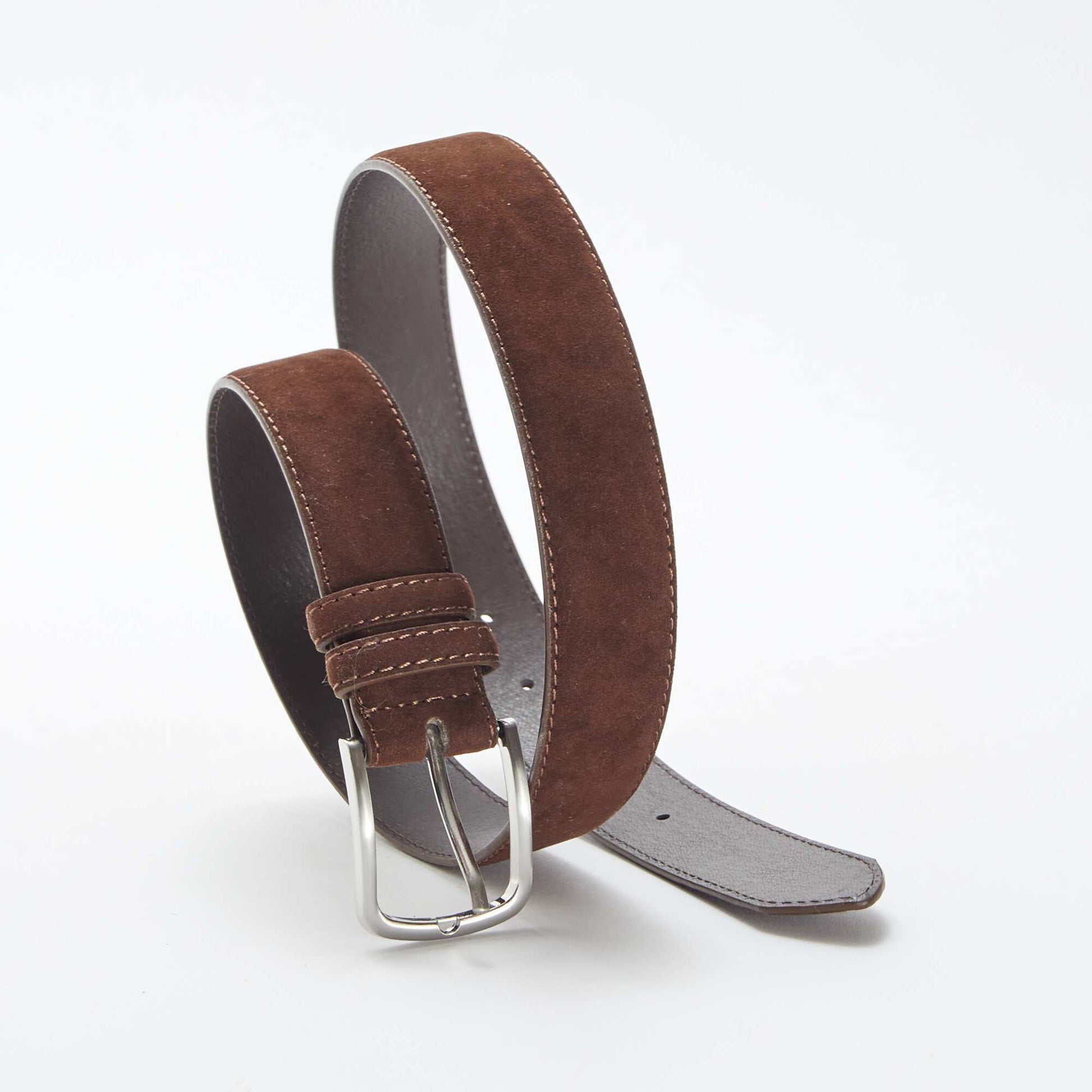Ceinture en suédine avec boucle métallique MARRON