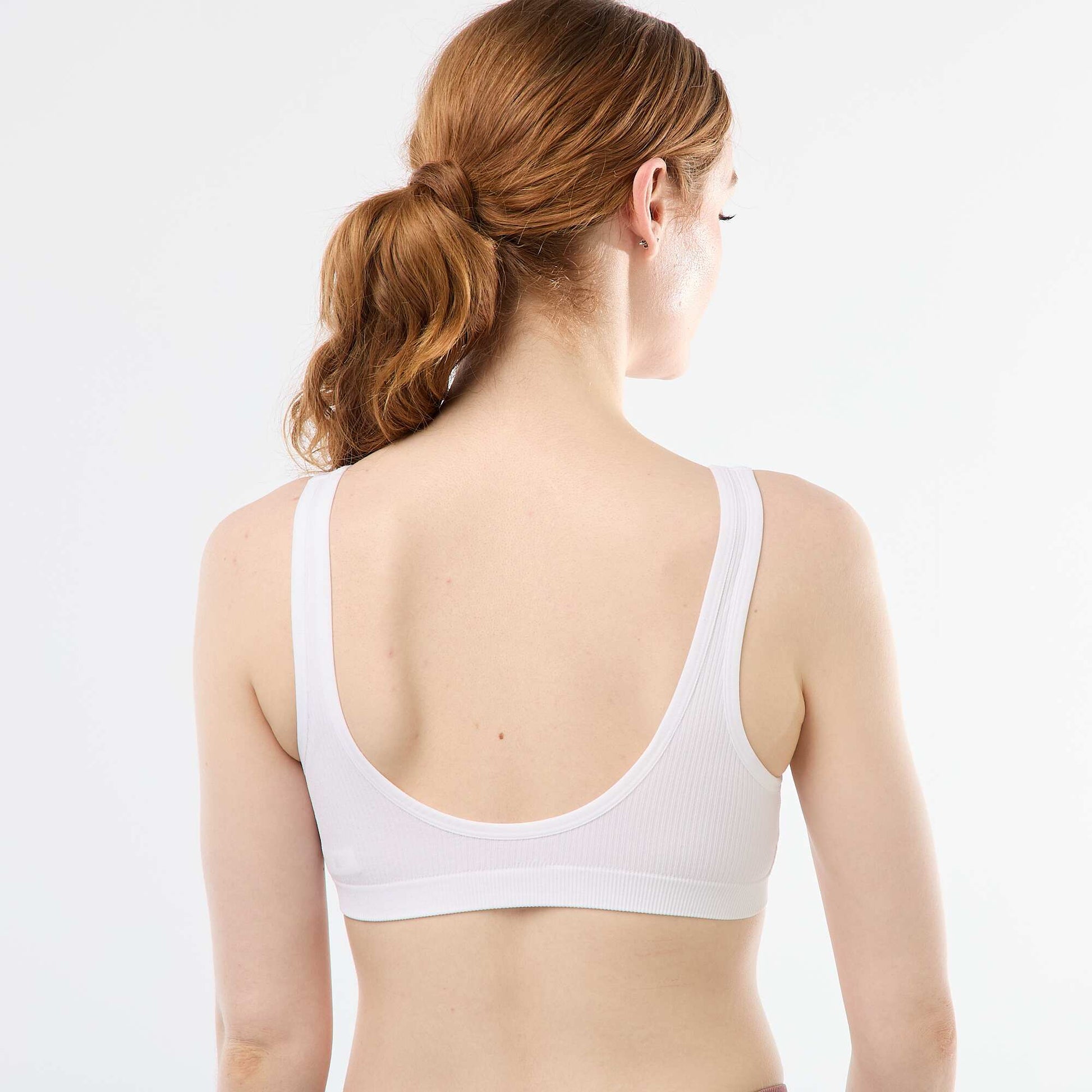 Lot de 2 brassières côtelées sans coutures NOIR