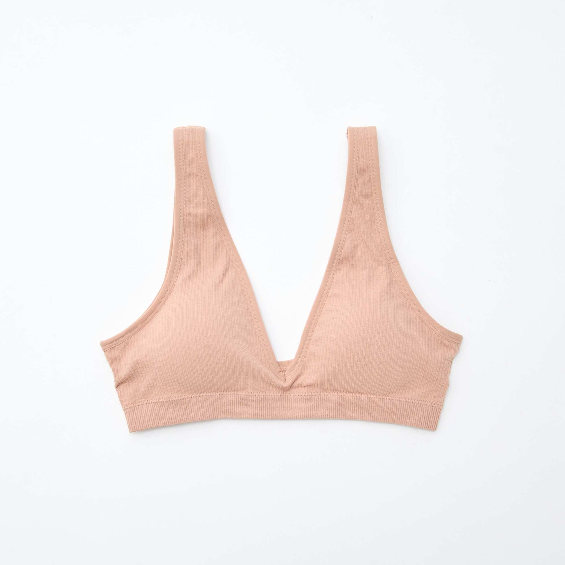 Lot de 2 brassières côtelées sans coutures BLANC