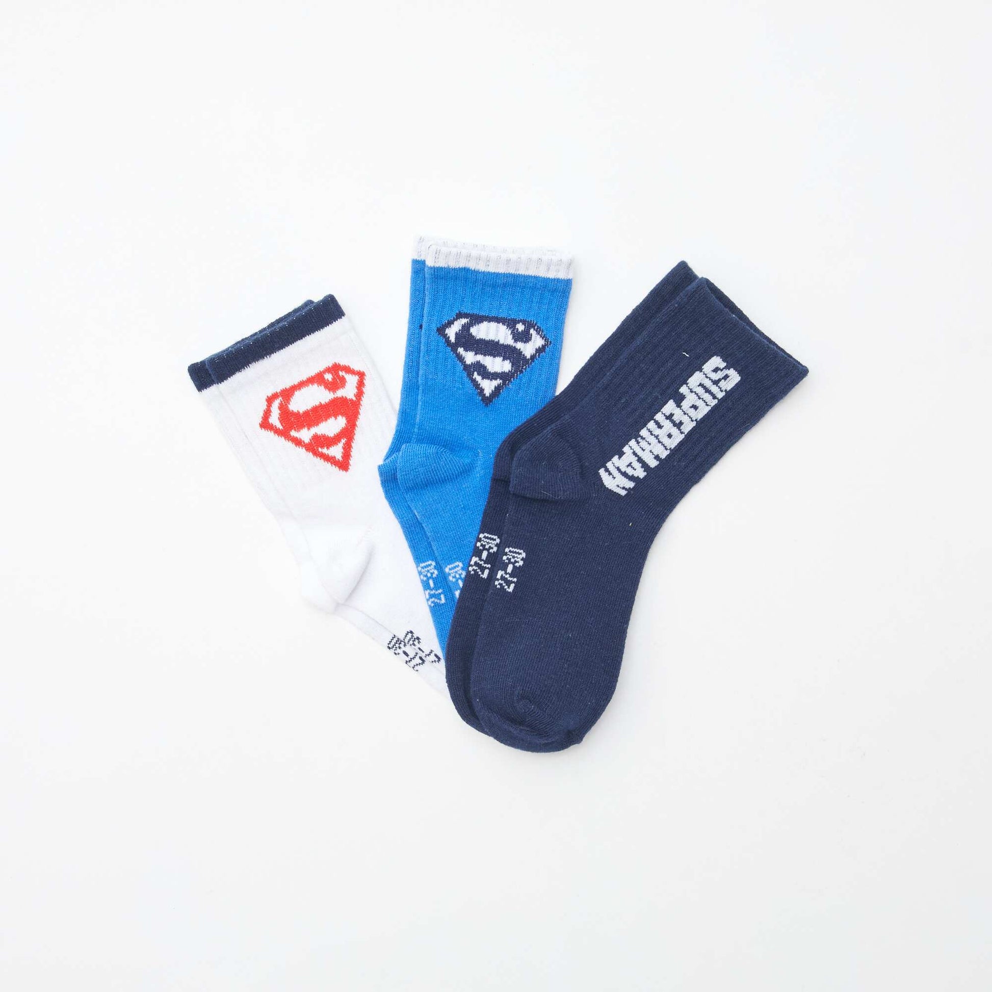 Lot de 3 paires de chaussettes 'Superman' BLANC/BLEU/NOIR