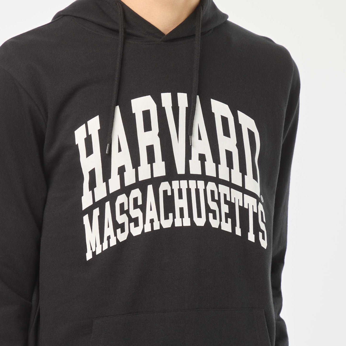 Sweat en molleton 'Harvard' à capuche imprimé recto/verso NOIR