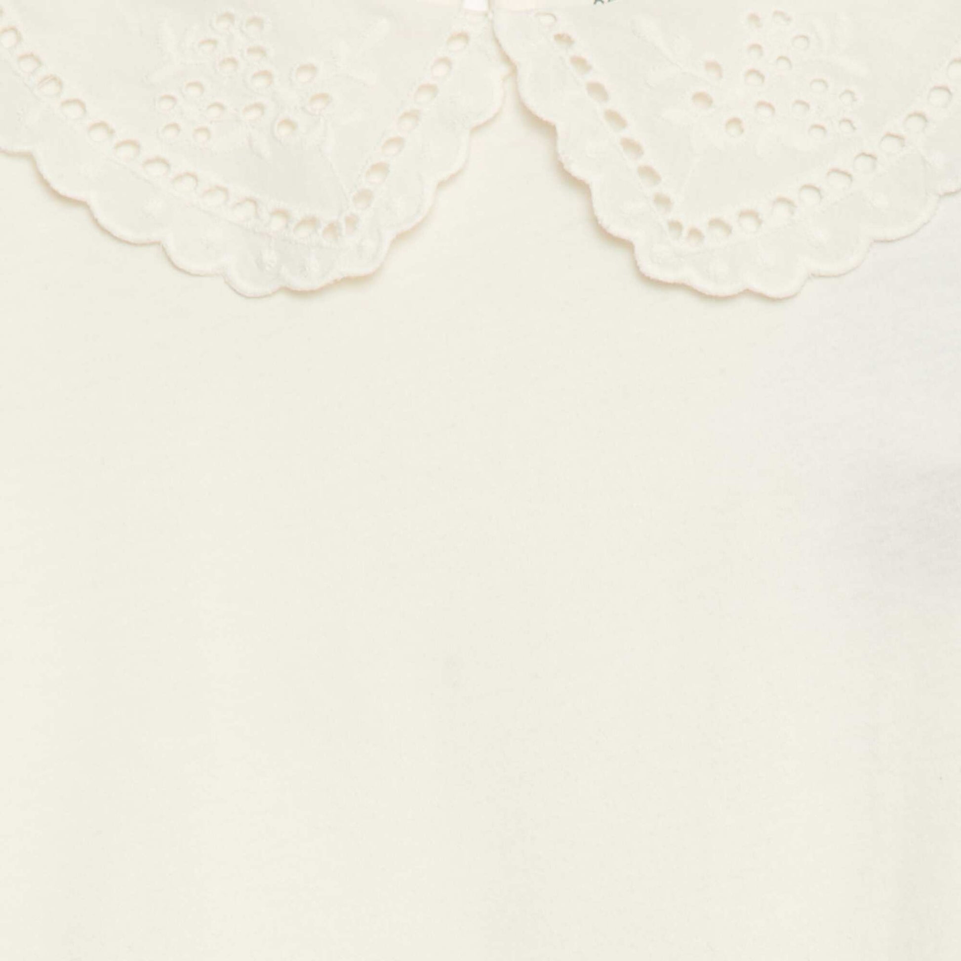 T-shirt en coton avec col brodé BLANC